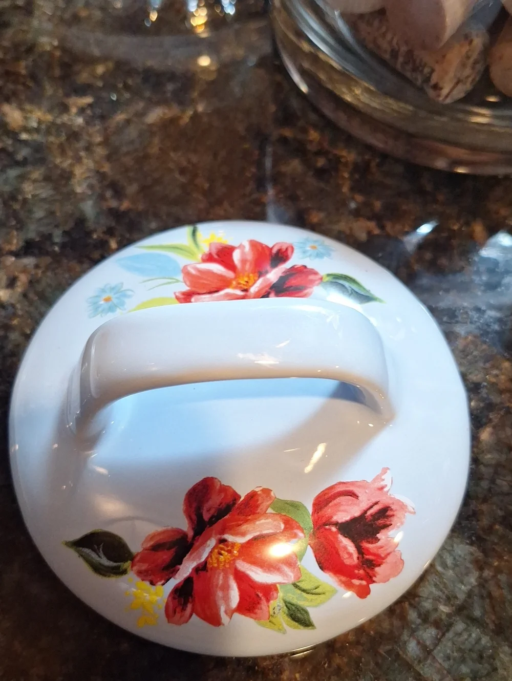 Pioneer Woman Fresh Garlic Ceramic Keeper Floral Design In Excellent Condition